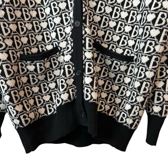 BERENICE Paris Wool Cashmere Blend Cardigan in Black and White Size Large - Picture 2 of 11